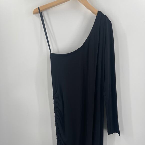 LNA CLOTHING Dress Size 1X Plus Size Milou One Shoulder Ribbed Black Curvy NWT - Picture 9 of 14
